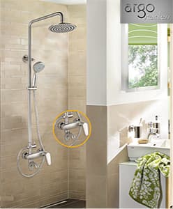 Stainless steel bathtub faucet with rainfall